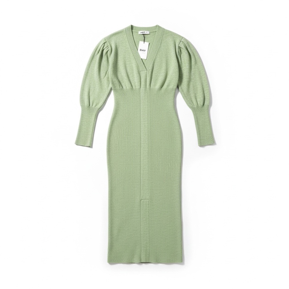 Cozy winter Day Birger et Mikkelsen NWT Women's Green Knit bodycon maxi Dress L